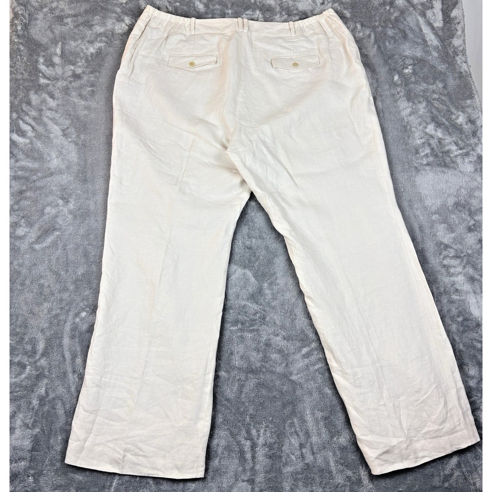 Talbots Woman‎ Womens Linen Pants Straight Leg Lightweight Classic Fit Beige 20W - Picture 13 of 13